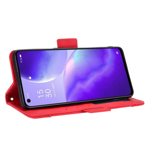 OPPO Find X3 Lite / Reno5 5G Skin Feel Calf Pattern Horizontal Flip Leather Case with Holder & Card Slots & Photo Frame(Red)