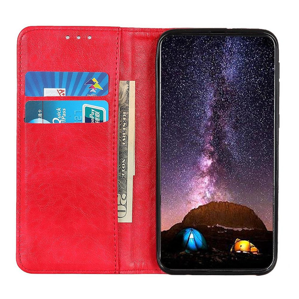 OPPO F19 Pro+ 5G / Reno5 Z / Reno6 Z Magnetic Crazy Horse Texture Horizontal Flip Leather Case with Holder & Card Slots & Wallet(Red)