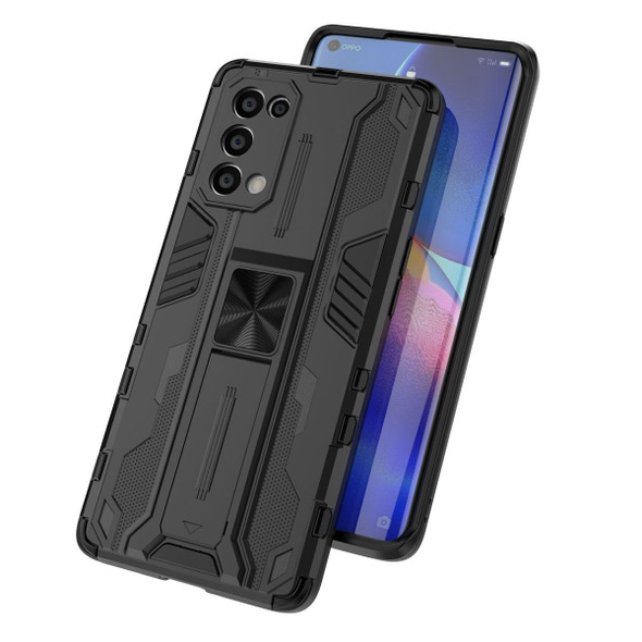 OPPO Reno5 Pro 5G Supersonic PC + TPU Shock-proof Protective Case with Holder(Silver)