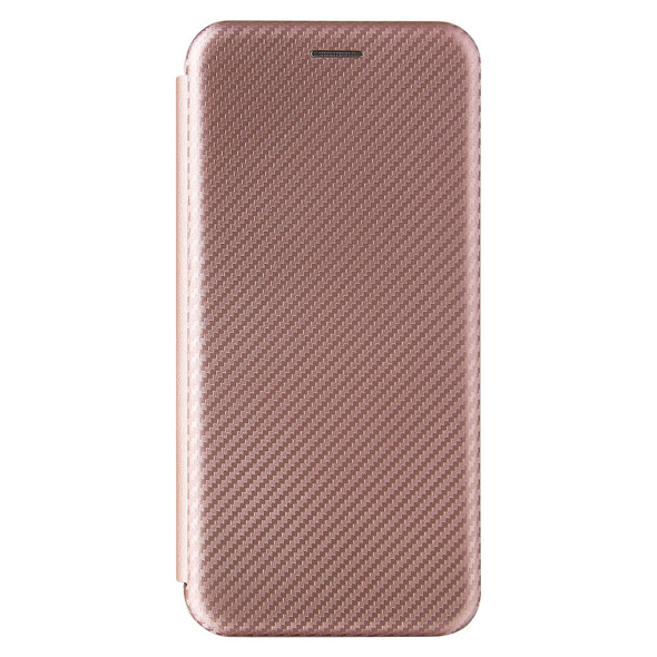 OPPO Realme GT 5G Carbon Fiber Texture Magnetic Horizontal Flip TPU + PC + PU Leather Case with Card Slot(Pink)