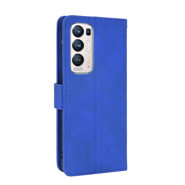 OPPO Reno5 Pro+ Solid Color Skin Feel Magnetic Buckle Horizontal Flip Calf Texture PU Leather Case with Holder & Card Slots & Wallet(Blue)