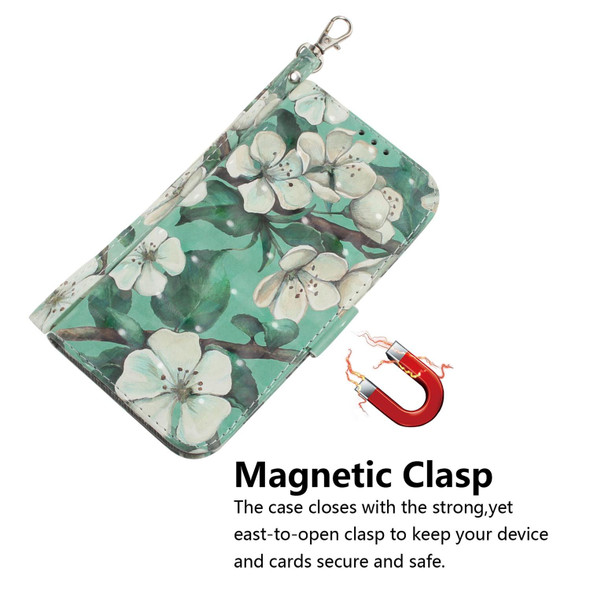 OPPO A11 3D Colored Drawing Horizontal Flip Leather Case with Holder & Card Slots & Wallet & Lanyard(Watercolor Flower)