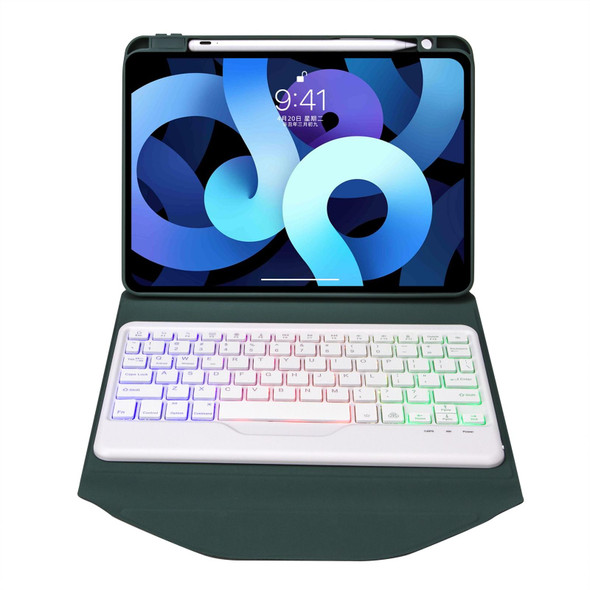 Z102BS Pen Slot Backlight Bluetooth Keyboard Leather Tablet Case - iPad 10.2 2021/2020/2019(Green)