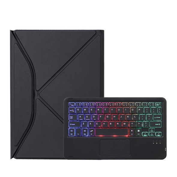 Z098B-AS Pen Slot Touchpad Backlight Bluetooth Keyboard Leather Tablet Case - iPad Air 10.9 2022/2020(Black)