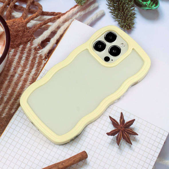 Candy Color Wave TPU Clear PC Phone Case - iPhone 13 Pro(Yellow)