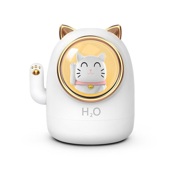 A-16 Home Office Silent Mini Lucky Cat USB Humidifier(White)