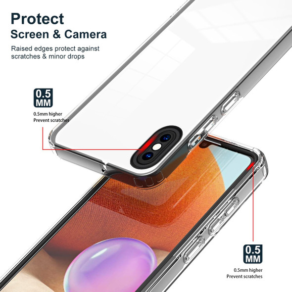 3 in 1 Clear TPU Color PC Frame Phone Case - iPhone XS / X(Black)