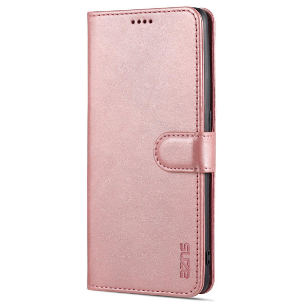 OPPO Reno6 Pro 5G AZNS Skin Feel Calf Texture Horizontal Flip Leather Case with Card Slots & Holder & Wallet(Rose Gold)