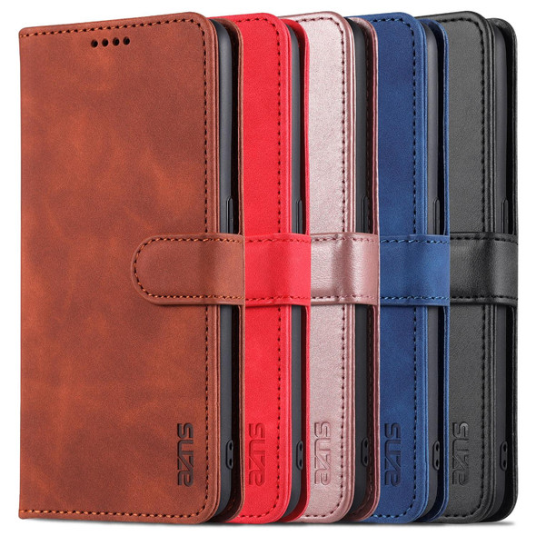 OPPO Reno6 5G AZNS Skin Feel Calf Texture Horizontal Flip Leather Case with Card Slots & Holder & Wallet(Rose Gold)