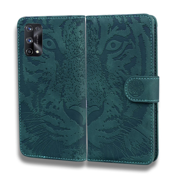 OPPO Realme X7 Pro 5G Tiger Embossing Pattern Horizontal Flip Leather Case with Holder & Card Slots & Wallet(Green)