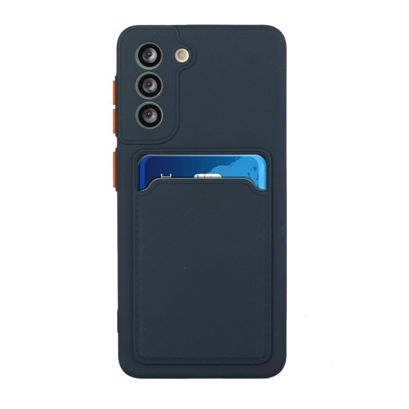Samsung Galaxy S21 5G Card Slot Design Shockproof TPU Protective Case(Dark Blue)