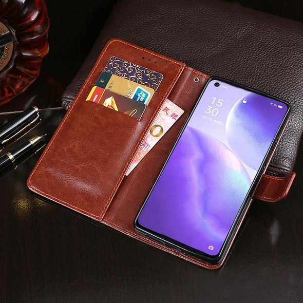 OPPO Reno5 4G idewei Crazy Horse Texture Horizontal Flip Leather Case with Holder & Card Slots & Wallet(Red)