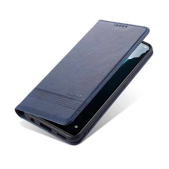 OPPO K7 / Reno3 5G AZNS Magnetic Calf Texture Horizontal Flip Leather Case with Card Slots & Holder & Wallet(Dark Blue)