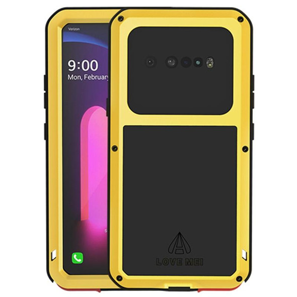 LG V60 ThinQ 5G LOVE MEI Metal Shockproof Waterproof Dustproof Protective Case with Glass(Yellow)