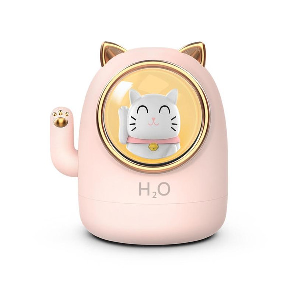 A-16 Home Office Silent Mini Lucky Cat USB Humidifier(Pink)