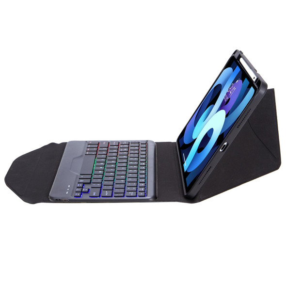 Z098BS Pen Slot Backlight Bluetooth Keyboard Leather Tablet Case - iPad Air 10.9 2022/2020(Black)