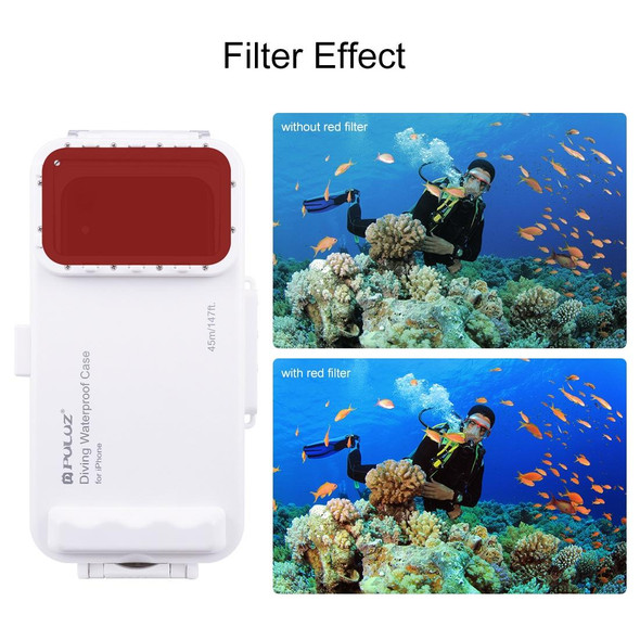 PULUZ 45m/147ft Waterproof Diving Case Photo Video Taking Underwater Housing Cover for iPhone 13 Series, iPhone 12 Series, iPhone 11 Series, iPhone X Series, iPhone 8 & 7, iPhone 6s, iOS 13.0 or Abov