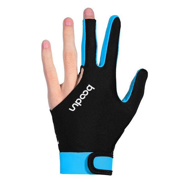 BOODUN M050912 Thin Breathable Men and Women Billiards Three Finger Single Gloves, Size:M(Sky Blue)