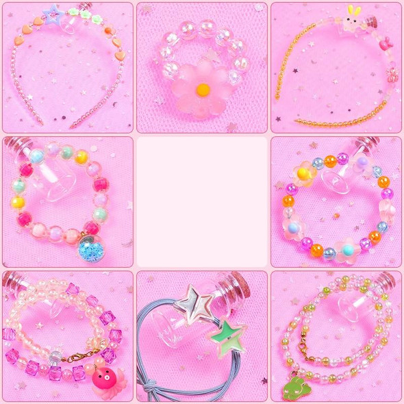 25 Grid  Acrylic Beaded Kids DIY Necklace Bracelet Toys(Crystal Rabbit)