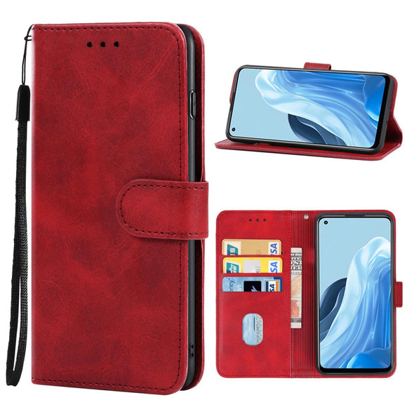 Leather Phone Case - OPPO Reno7 4G(Red)