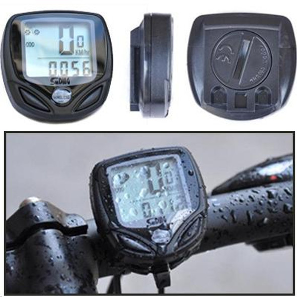 SD-548C 14 Function Black LCD Waterproof Wireless Multifunctional Bicycle Cycle Speedometer Bike Computer Odometer(Black)