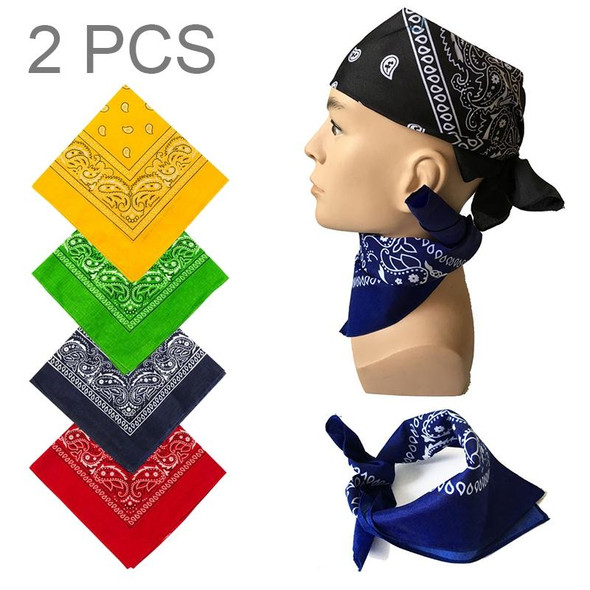 2 PCS Outdoor Seamless Pure Cotton Kerchief Hip-hop Bandana Scarve Unisex Riding Face Mask Collar Windproof Sunscreen Scarf, Size:55*55cm, Random Color Delivery