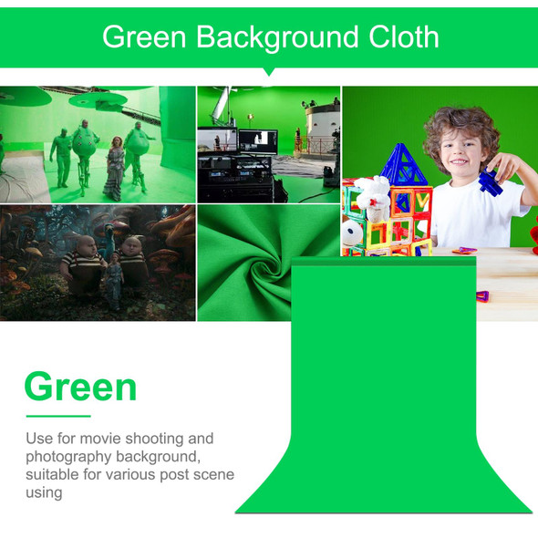 PULUZ 1m x 2m Photography Background 120g Thickness Photo Studio Background Cloth Backdrop(Green)