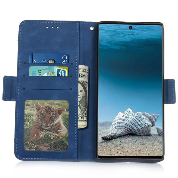 Wallet Style Skin Feel Calf Pattern Leather Case - Samsung Galaxy Note10+ / Note10+ 5G ,with Separate Card Slot(Blue)