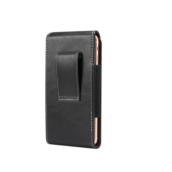 5.2 inch Universal Vertical Lambskin Texture Waist Bag  for iPhone XS, Galaxy S10e, Huawei P30 (Black)