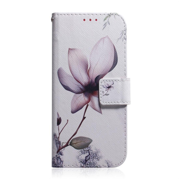 Magnolia Flower Pattern Coloured Drawing Horizontal Flip Leather Case for Galaxy A9 (2018), with Holder & Card Slots & Wallet
