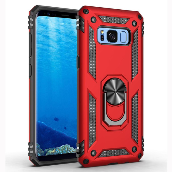 Armor Shockproof TPU + PC Protective Case for Galaxy S8, with 360 Degree Rotation Holder(Red)