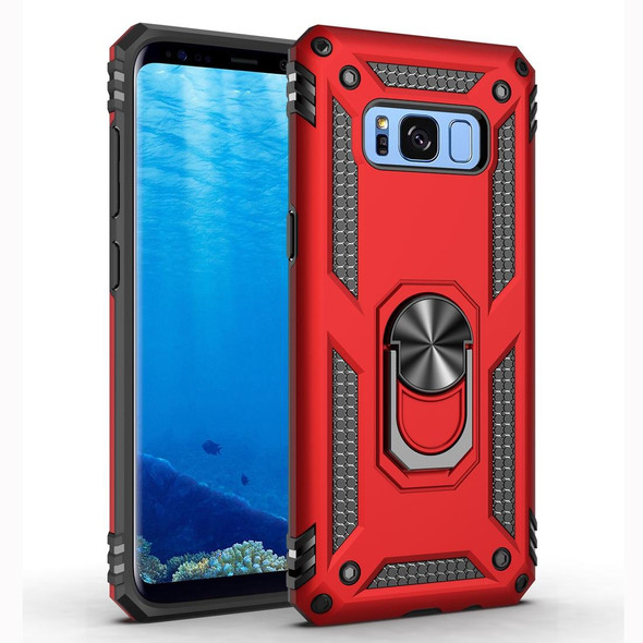 Armor Shockproof TPU + PC Protective Case for Galaxy S8 Plus, with 360 Degree Rotation Holder(Red)