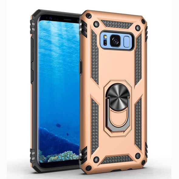 Armor Shockproof TPU + PC Protective Case for Galaxy S8 Plus, with 360 Degree Rotation Holder(Gold)