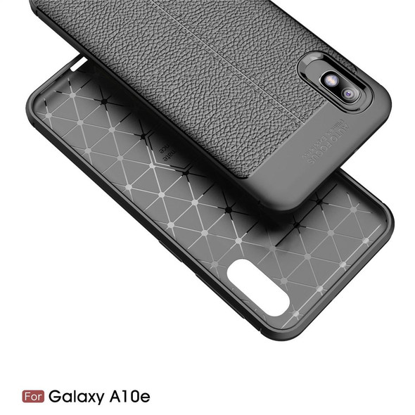 Litchi Texture TPU Shockproof Case for Galaxy A10e(Navy Blue)