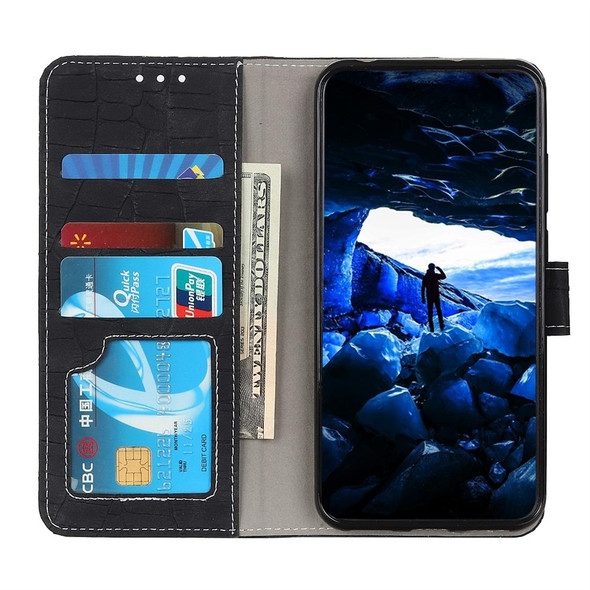Crocodile Texture Horizontal Flip Leatherette Case for Galaxy A40, with Holder & Wallet & Card Slots & Photo Frame (Black)