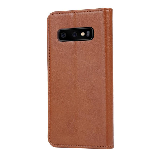 Knead Skin Texture Horizontal Flip Leather Case for Galaxy S10e, with Photo Frame & Holder & Card Slots & Wallet (Brown)