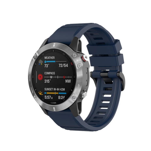 Garmin Fenix 7X 26mm Solid Color Silicone Quick Release Watch Band(Midnight Blue)