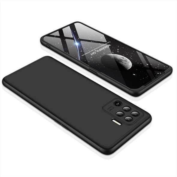 OPPO A94 / F19 Pro / Reno5 F / Reno5 Lite GKK Three Stage Splicing Full Coverage PC Protective Case(Black)