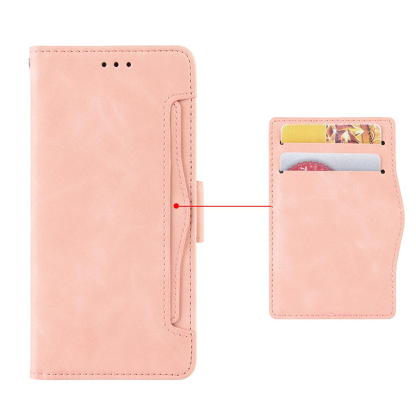 OPPO Reno5 5G Skin Feel Calf Pattern Horizontal Flip Leather Case with Holder & Card Slots & Photo Frame(Pink)