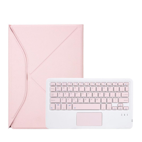 Z102B-A Pen Slot Touchpad Bluetooth Keyboard Leather Tablet Case - iPad 10.2 2021/2020/2019(Pink)