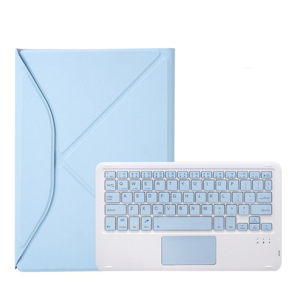 Z102B-A Pen Slot Touchpad Bluetooth Keyboard Leather Tablet Case - iPad 10.2 2021/2020/2019(Sky Blue)