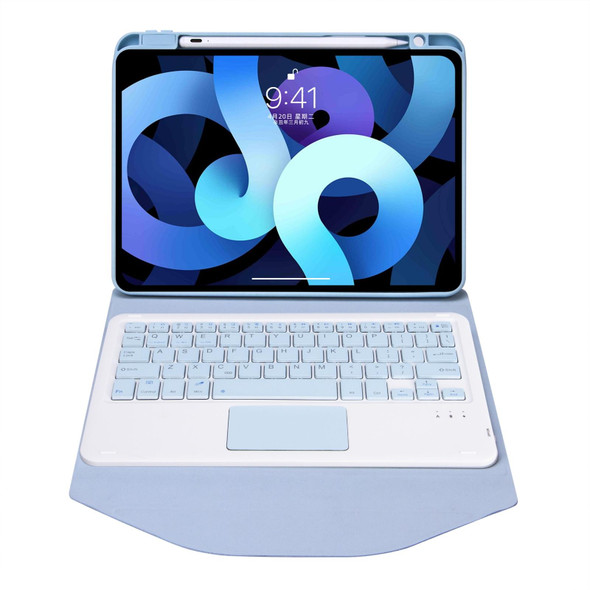 Z102B-A Pen Slot Touchpad Bluetooth Keyboard Leather Tablet Case - iPad 10.2 2021/2020/2019(Sky Blue)