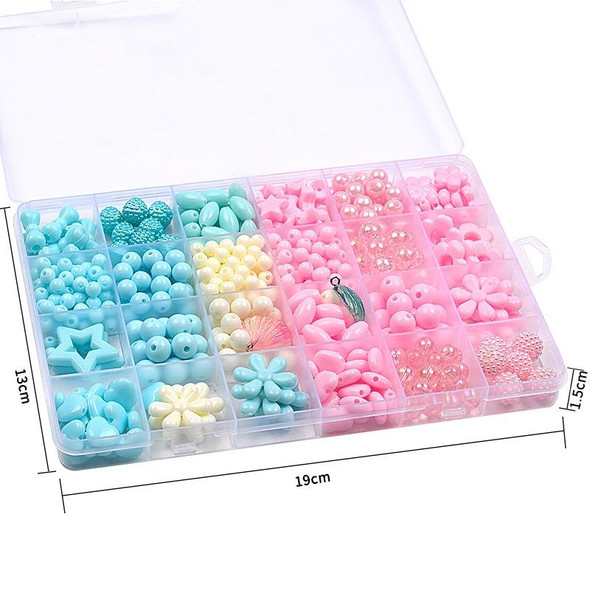 24 Grid Acrylic Beaded Kids DIY Necklace Bracelet Toys(Bead In Bead)