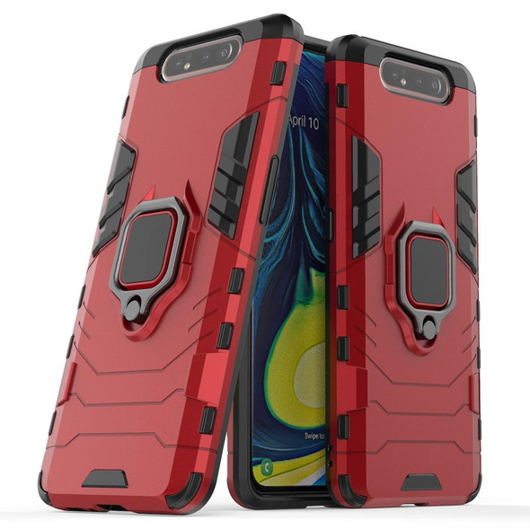 PC + TPU Shockproof Protective Case for Galaxy A80 / A90, with Magnetic Ring Holder (Red)