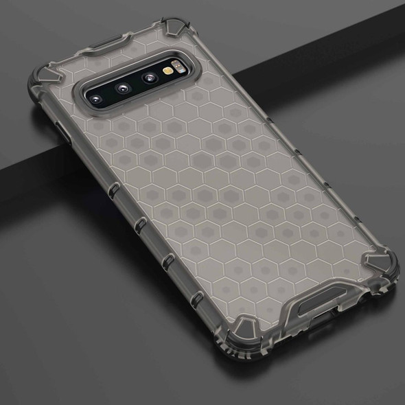 Honeycomb Shockproof PC + TPU Case for Galaxy S10 (Black)