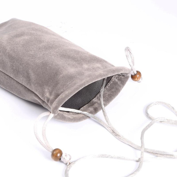 6.9 inch Universal Leisure Cotton Flock Cloth Carry Bag with Lanyard for iPhone 8 Plus, Galaxy S10+, Huawei Mate 20X, Xiaomi Max(Silver Grey)