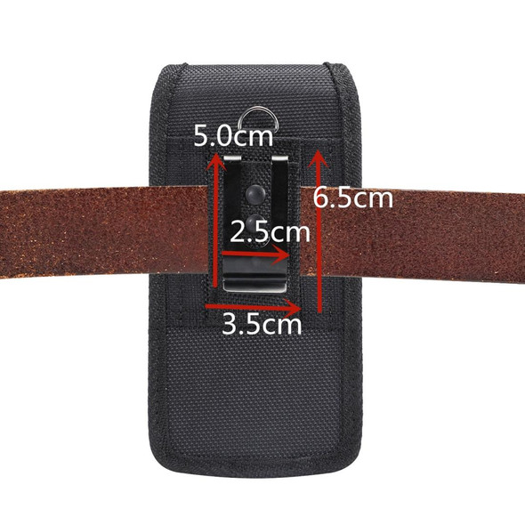 6.3 inch Universal Vertical Nylon Fabric Waist Bag  for iPhone XS Max,  Galaxy S10+, Huawei Mate 20 (Black)