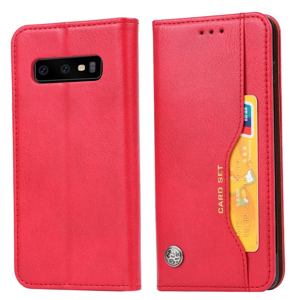 Knead Skin Texture Horizontal Flip Leather Case for Galaxy S10e, with Photo Frame & Holder & Card Slots & Wallet (Red)
