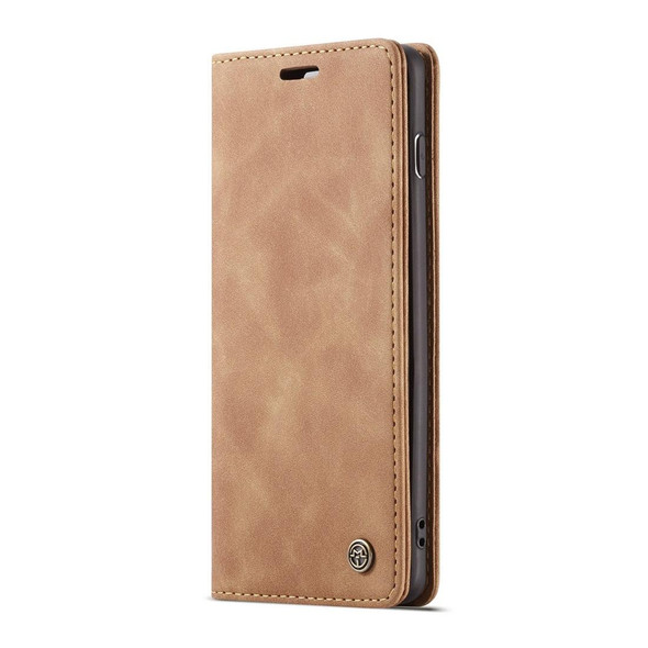 CaseMe-013 Multifunctional Retro Frosted Horizontal Flip Leatherette Case for Galaxy S10 Plus, with Card Slot & Holder & Wallet (Brown)