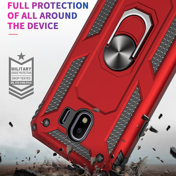 Sergeant Armor Shockproof TPU + PC Protective Case for Galaxy J4 2018, with 360 Degree Rotation Holder (Black)